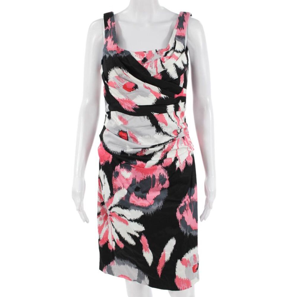 Suzi Chin for Maggy Boutique Women Sheath Dress Black Sleeveless Size 4